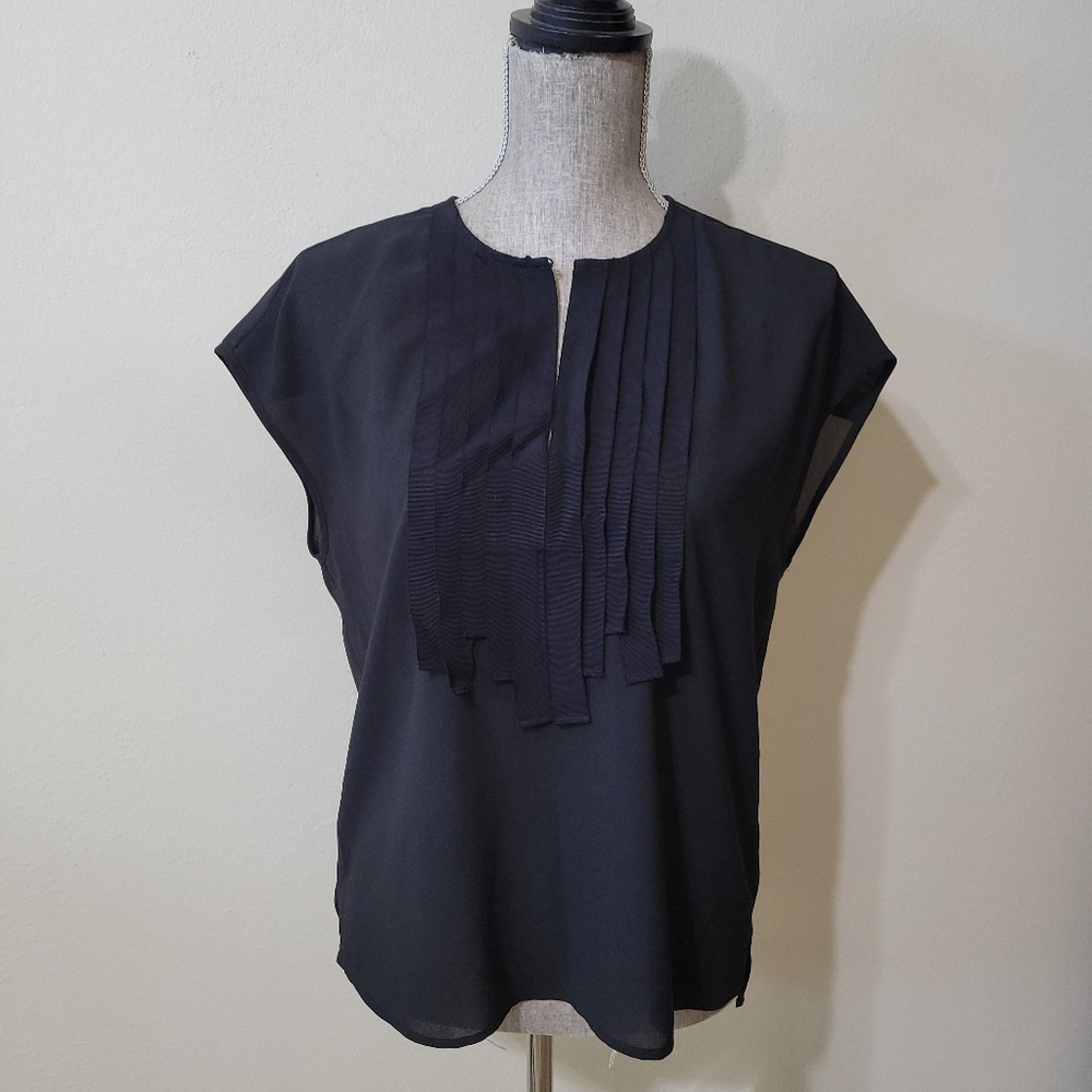 J. Crew Black Grosgrain Ribbon Sleeveless Top Blouse